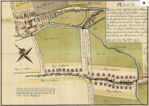 Mapa Vrbice z rokov 1773 - 1774 (zdroj: https://maps.hungaricana.hu/en/MOLTerkeptar/2537/)
